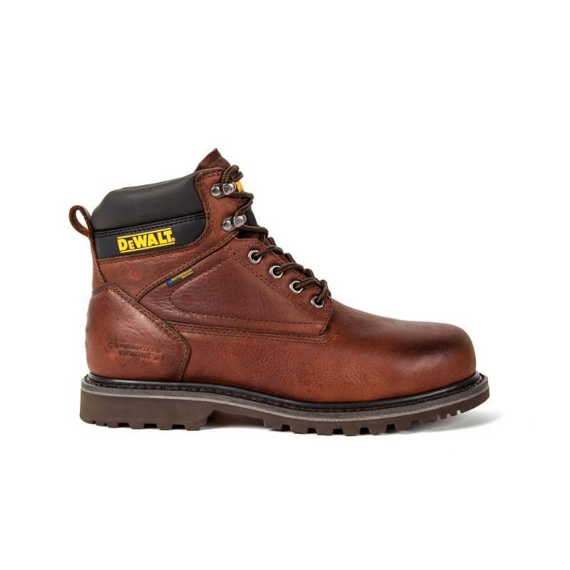 lot 2635 image: DEWALT Axle Mens Size 9(M) Brown Leather Soft Toe Waterproof 6 in. Work Boot, Walnut Pitstop