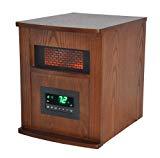 lot 2636 image: Lifesmart 6 Element 1500-Square Foot Wood Cabinet Infrared Heater with Remote