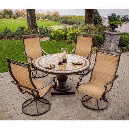 lot 2655 image: Hanover Monaco High-Back Sling Outdoor Swivel-Rockers - Set of 2