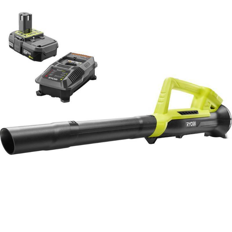 lot 2662 image: RYOBI Reconditioned One 90 MPH 200 CFM 18-Volt Lithium-Ion Cordless Leaf Blower - 2.0 Ah Battery and Charger Included