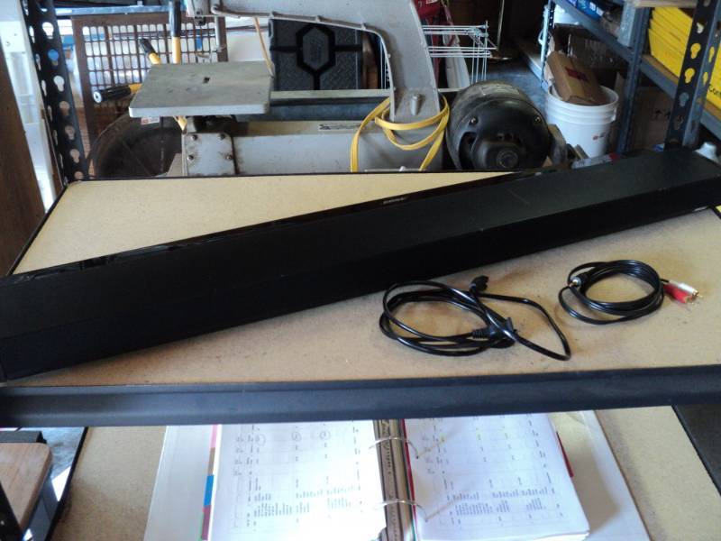 lot 9710 image: Bose Cinemate 1 SR Speaker Array, includes power cord and aux cable, used, untested