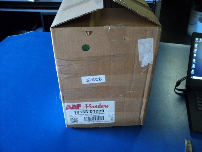 lot 9109 image: (1) box AAF Flanders 10155.01299 HD Supply Burmingham Fulfillme 13 x 21 -12 x Flat Panel EZ 1 Filter, (12) per case