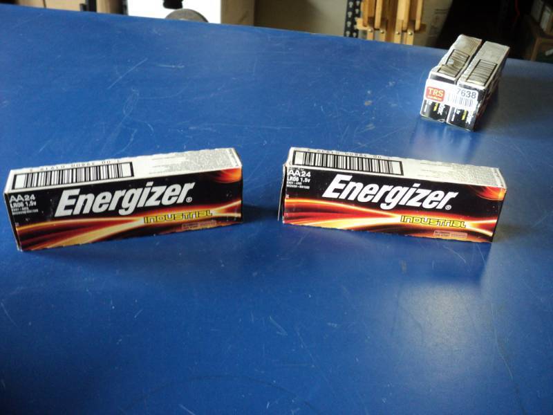 lot 7639 image: (2) packages Energizer Industrial AA24 pack batteries, (24) in each package