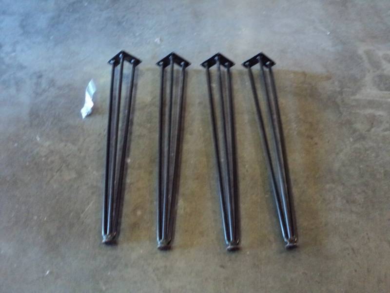 lot 9749 image: (4) ct lot hairpin style table legs with mounting screws, 29 long