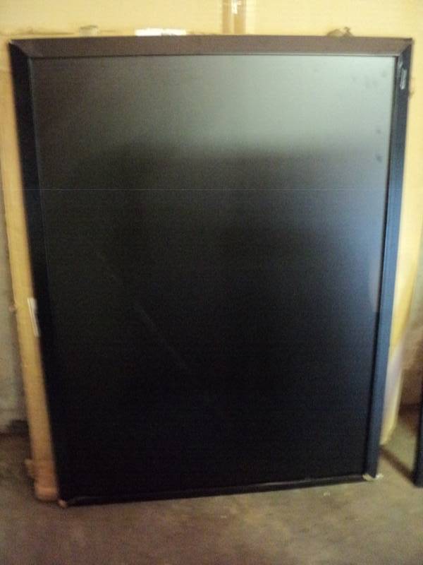 lot 9767 image: MasterVision Silque BVCPM14151620 chalk boards, 36 x 44 Kamashi Frame, damaged corners, pictured