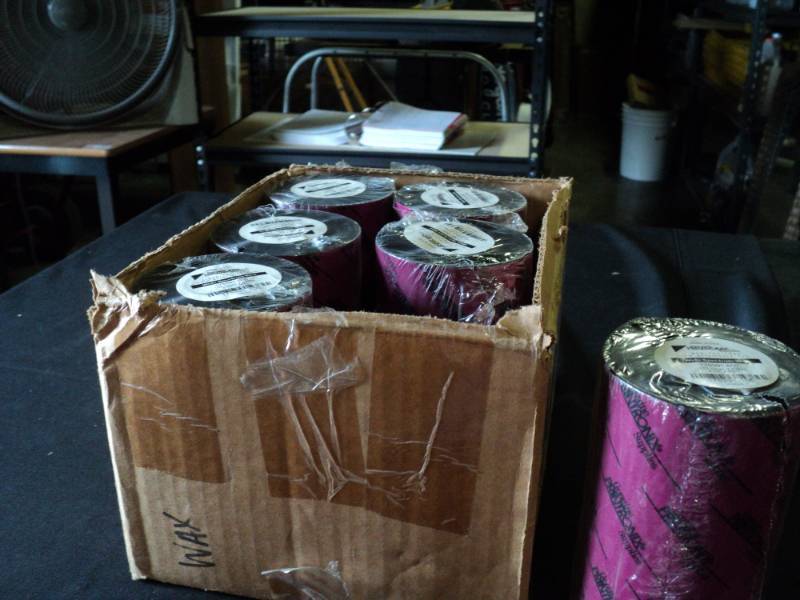 lot 9820 image: (1) case of (6) rolls wax Ribbon
