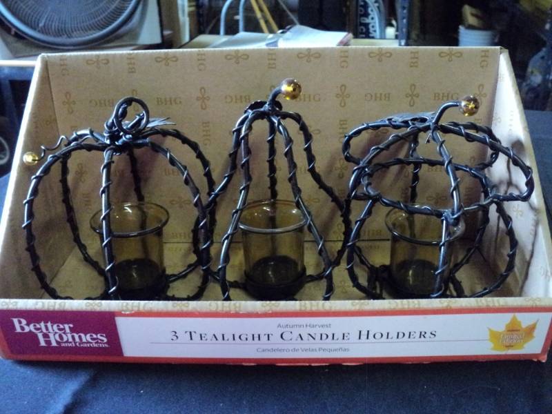 lot 9822 image: (1) package of (3) Better Homes & Gardens Autumn Harvest Tealight Candle holders