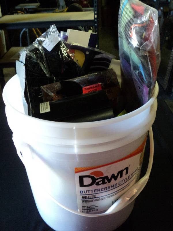 lot 9851 image: (12) ct lot Halloween Decorations in a 5 gallon bucket