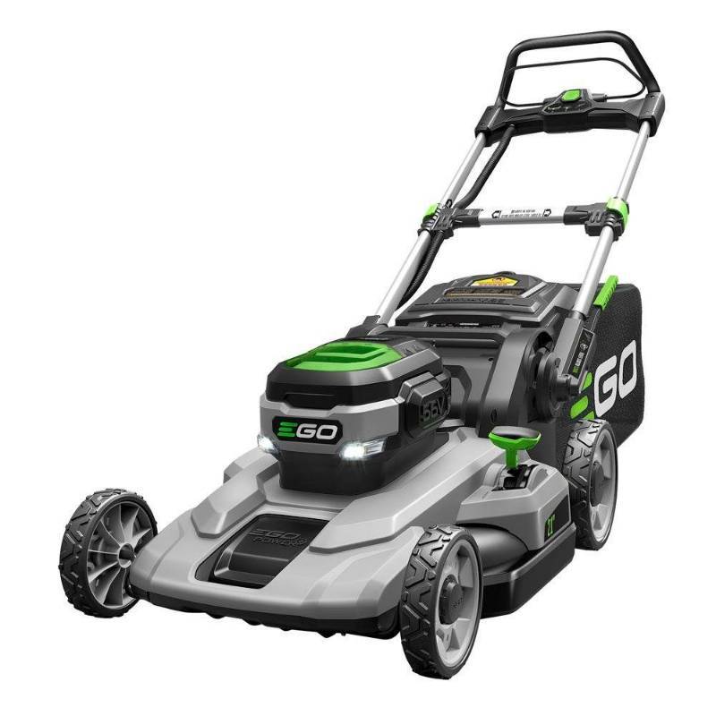 lot 5874 image: EGO 21 in. 56-Volt Lithium-Ion Cordless Battery Push Mower with 5.0 Ah battery and charger