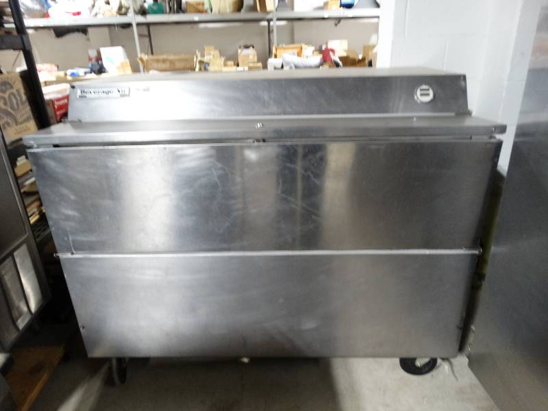 lot 1550 image: Beverage Air Model-SMF49 cooler or freezer- Milk cooler on wheels