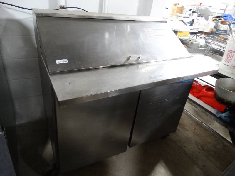 lot 1551 image: Mcall commercial 2 door stainless steel prep table
