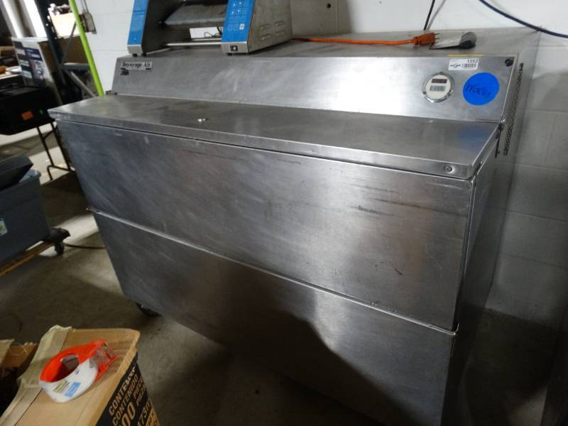 lot 1552 image: Beverage Air Model-SMF49 cooler or freezer- Milk cooler on wheels- Works GREAT
