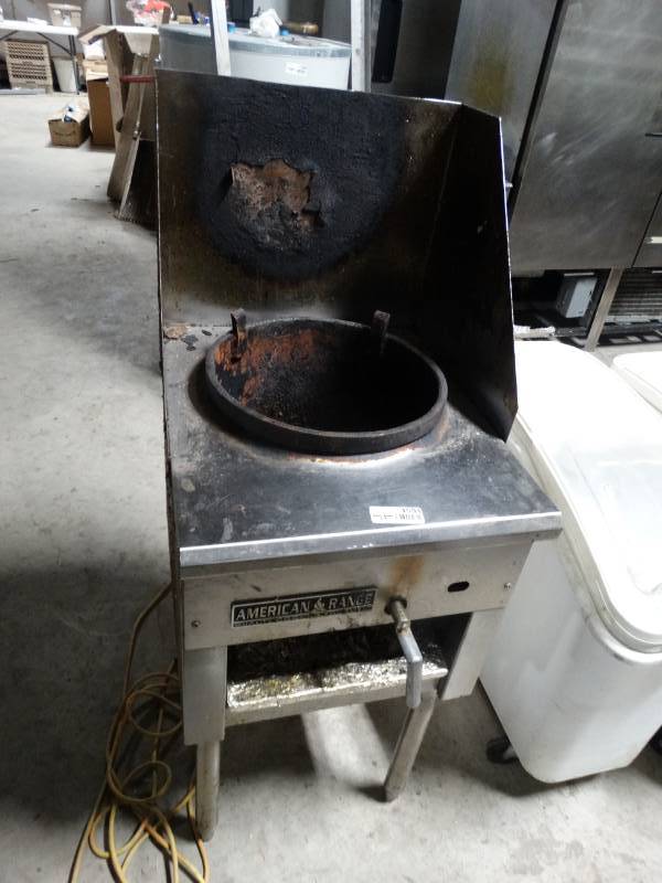 lot 1594 image: American range 1 burner gas wok w stand
