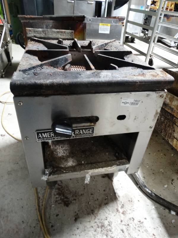 lot 1602 image: American Range gas stock pot burner w gas hose