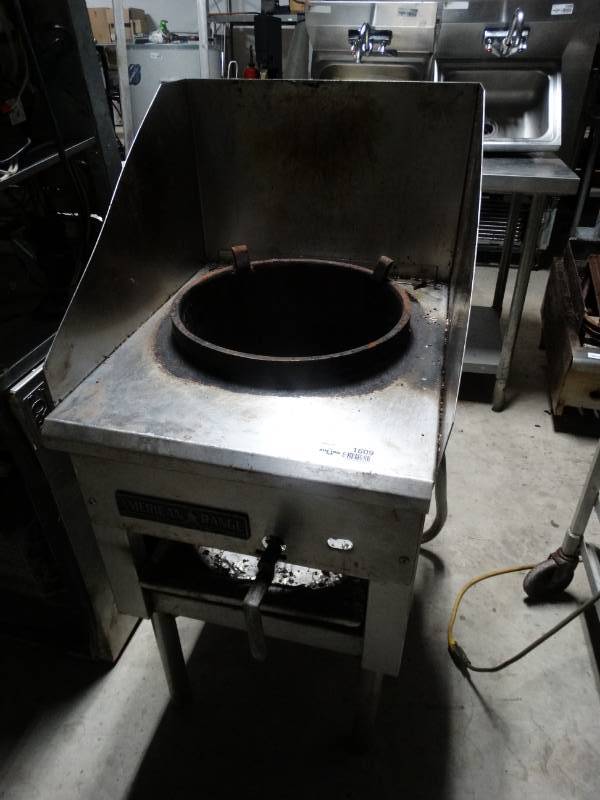 lot 1609 image: American range 1 burner gas wok w stand
