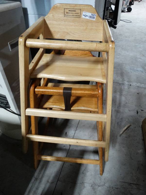 lot 1621 image: 2 wooden high chairs