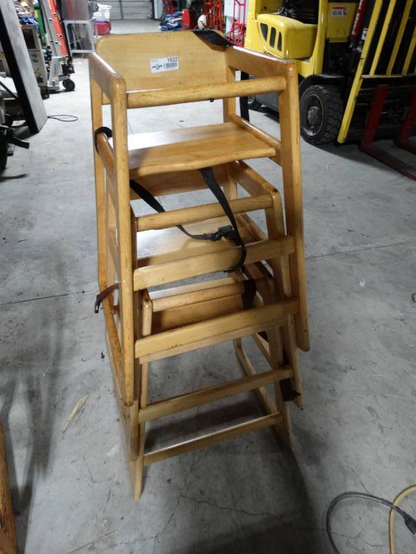 lot 1622 image: 3 wooden high chairs