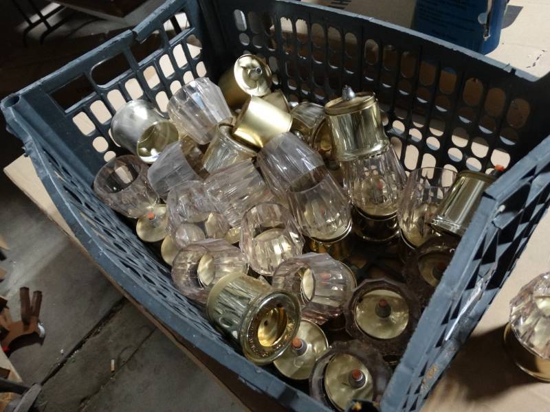 lot 1648 image: Basket of candle holders