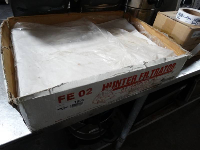 lot 1699 image: Box of Hunter fryer filter- filters