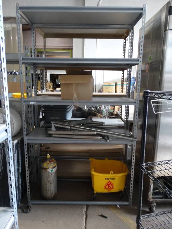 lot 1708 image: 4 shelf metal frame shelving