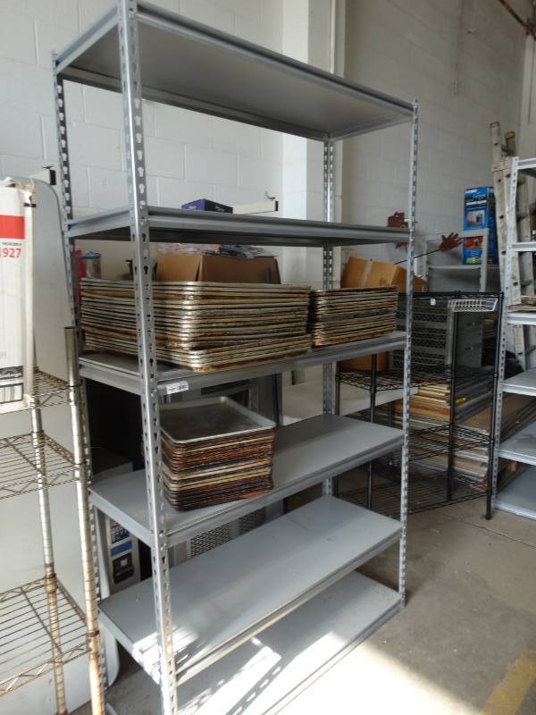 lot 1717 image: 6 shelf metal frame storage shelf