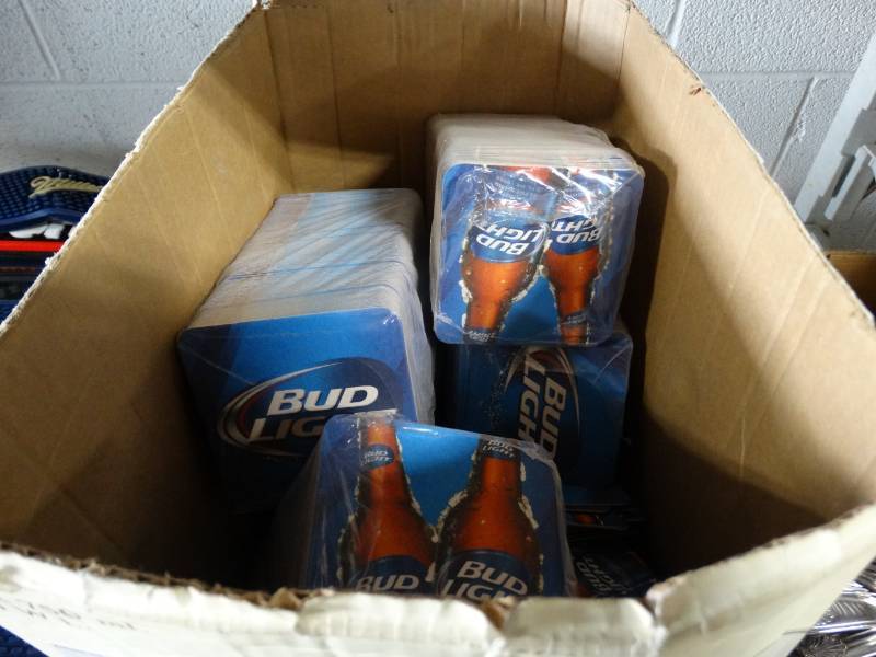 lot 1730 image: 5 bundles of Bud light coasters