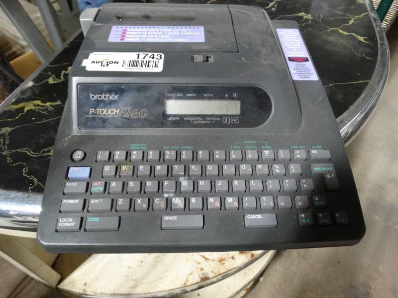 lot 1743 image: Brother P-touch XL30 label maker