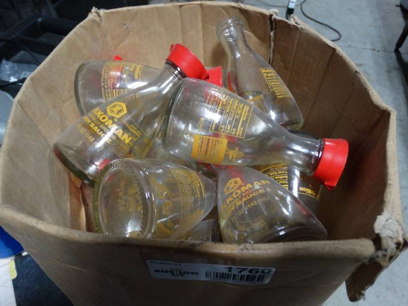 lot 1760 image: Glass soy sauce containers