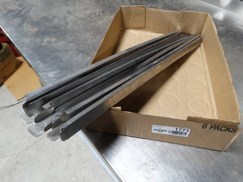 lot 1771 image: Lot of long stainless steel salad bar dividers