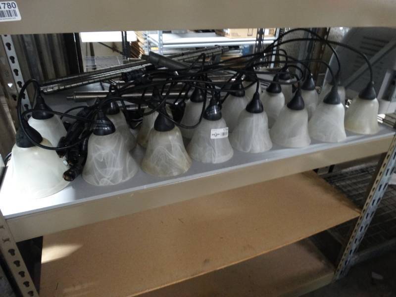 lot 1794 image: 18 hanging pendant track light fixtures