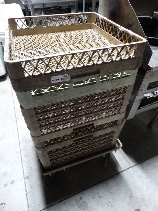 lot 1852 image: Dish racks w cart