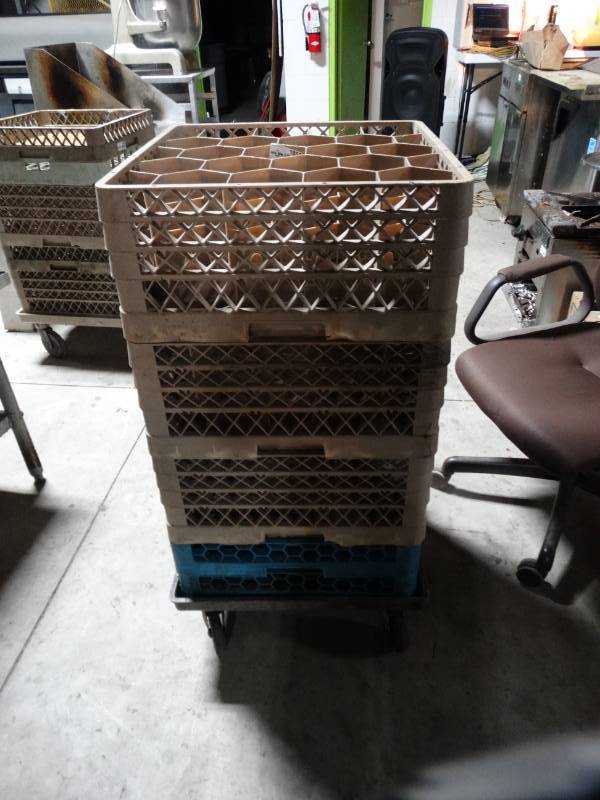 lot 1853 image: Dish racks w cart