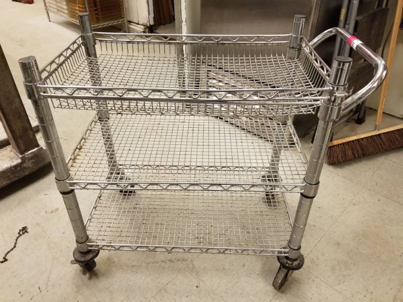 lot 6520 image: 3 Tier Metal Cart On Wheels