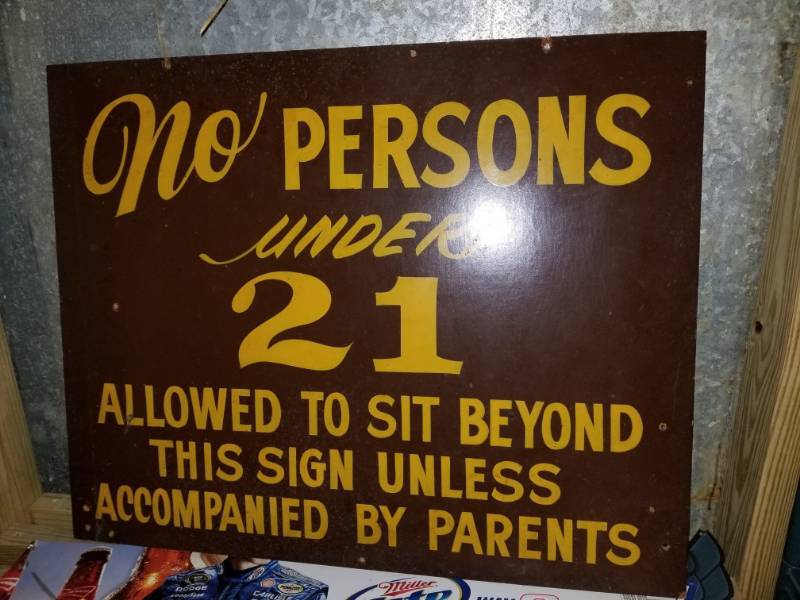 lot 6567 image: 21 and Under Wood Sign