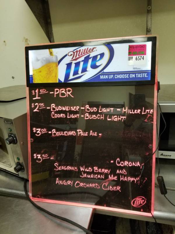 lot 6574 image: Miller Lite Light Up Menu Board