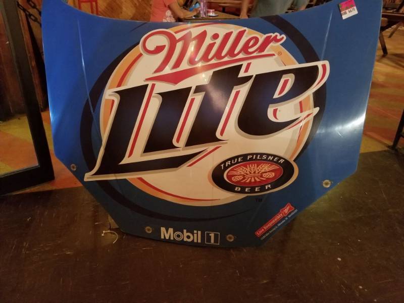 lot 6670 image: Miller Lite Nascar Hood Plastic