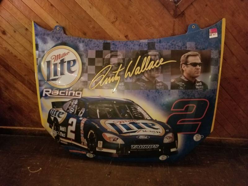 lot 6671 image: Miller Lite Rusty Wallace Nascar Hood Plastic