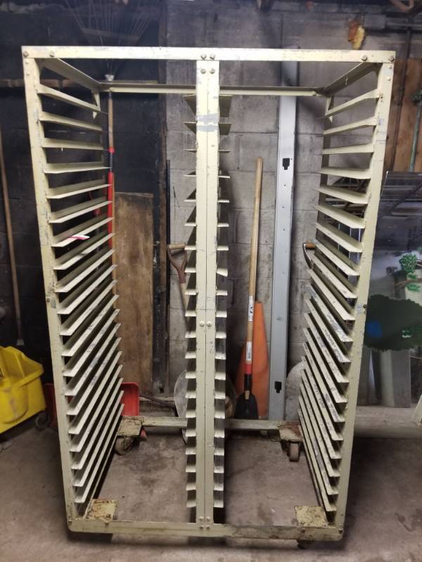 lot 6687 image: Double Sheet Pan Rack On Casters