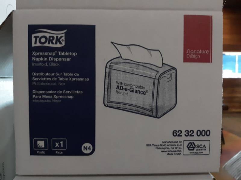 lot 8302 image: (3) Black Tork Xpressnap Tabletop Dispenser