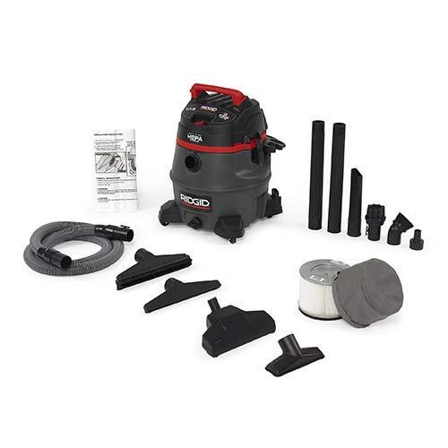 lot 1003 image: Ridgid 50368 RV2400HF HEPA WetDry Vacuum, 14 gal, Red