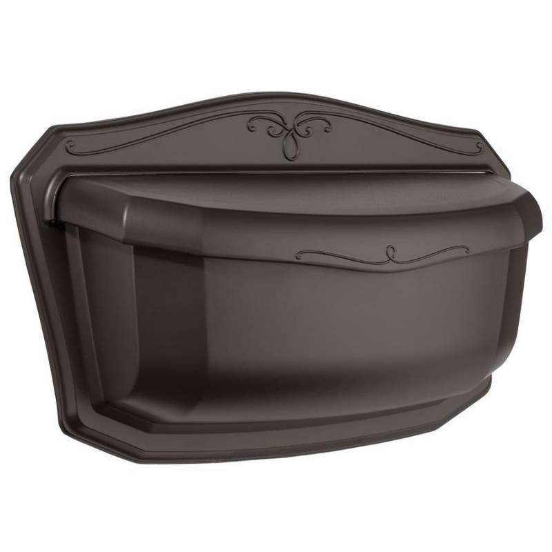 lot 1027 image: Architectural Mailboxes 18.7-in W x 11.2-in H Rubbed Bronze Wall Mount Mailbox