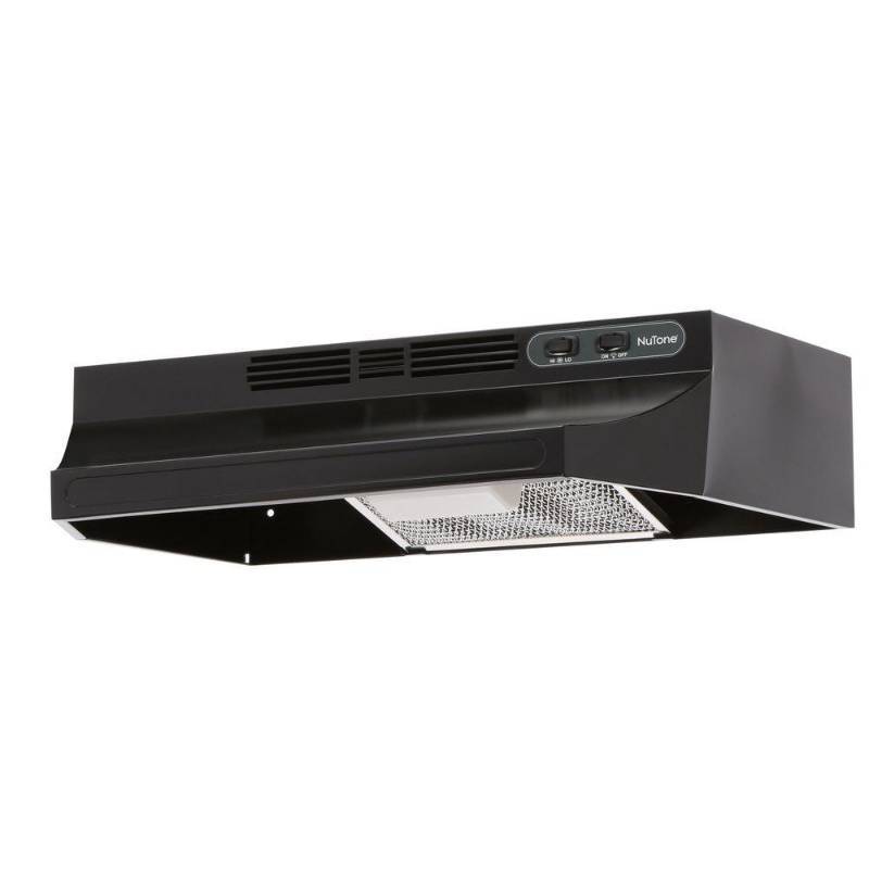 lot 1045 image: NuTone RL6200 Series 24 in. Ductless Under Cabinet Range Hood with Light in Black