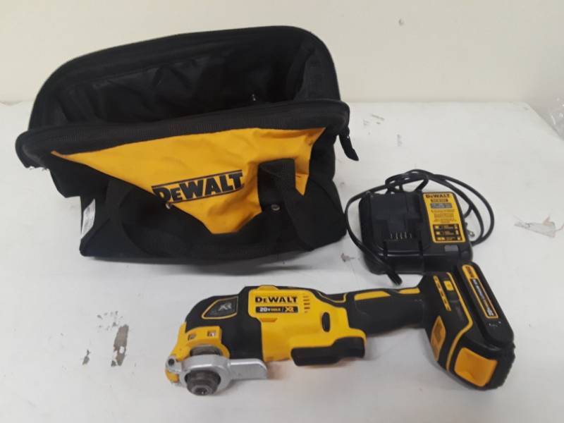 lot 2783 image: dewalt 20-Volt MAX Lithium-Ion Cordless Oscillating Tool Kit w 20-Volt Battery 1.5Ah, Charger and Tool Bag
