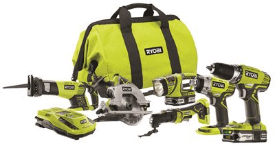lot 2786 image: Ryobi Tool Sets One 18-Volt Lithium-Ion Ultimate Combo Kit (6-Tool) P884