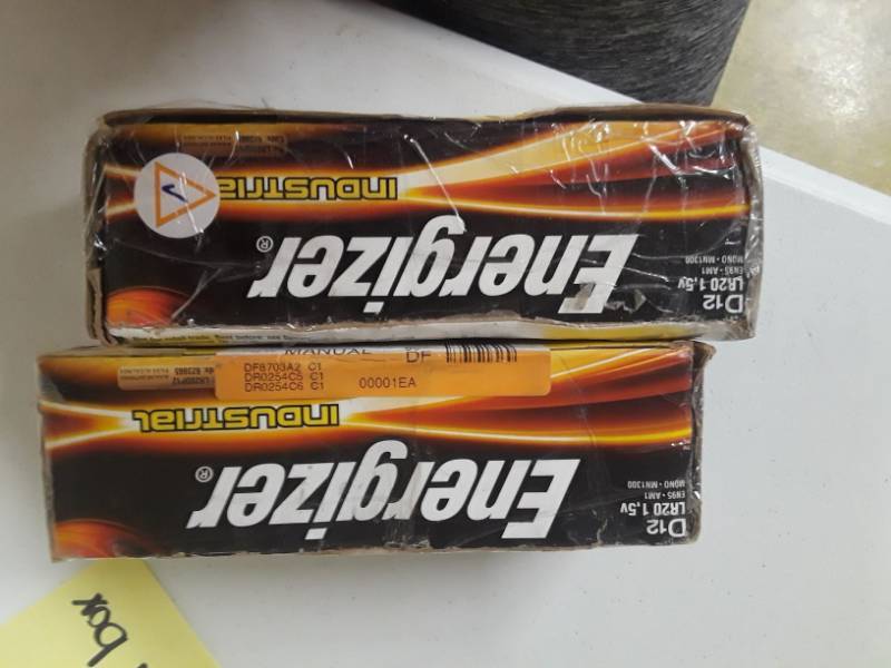lot 2795 image: Energizer D Alkaline Industrial Batteries1.5v, Box of 12 x2