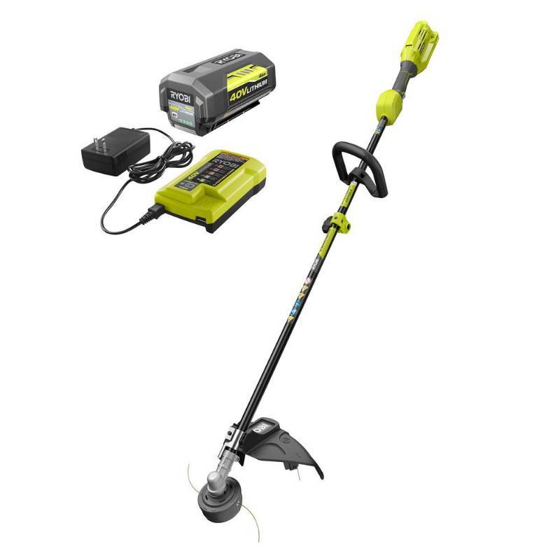 lot 2797 image: RYOBI 40-Volt Lithium-Ion Cordless Attachment Capable String Trimmer - 4.0 Ah Battery and Charger Included