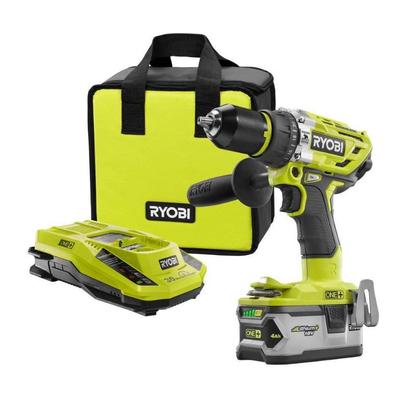 lot 2768 image: Ryobi 18-Volt One Brushless Hammer Drill Kit