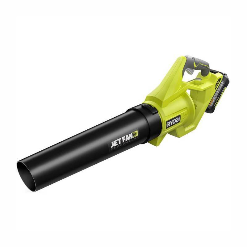 lot 2771 image: RYOBI 110 MPH 500 CFM Variable-Speed 40-Volt Lithium-Ion Cordless Jet Fan Leaf Blower - 4.0 Ah Battery and Charger Included