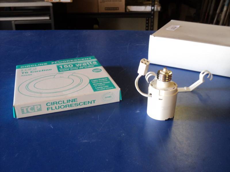 lot 9265 image: TCP Circline Fluorescent Bulb T6 with adapter