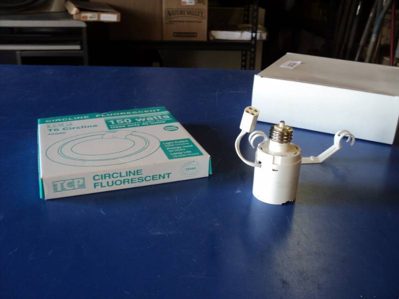 lot 9268 image: TCP Circline Fluorescent Bulb T6 with adapter